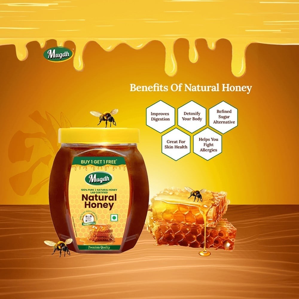 Mugdh Premium Natural Honey - Buy 1 Get 1 Free