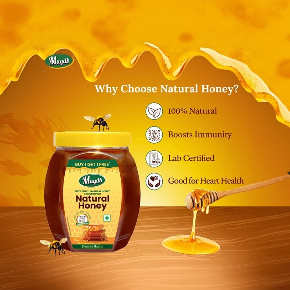 Mugdh Premium Natural Honey - Buy 1 Get 1 Free