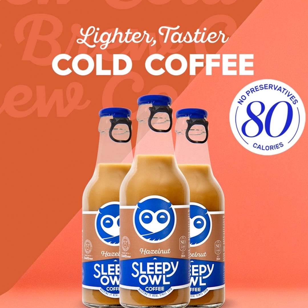Sleepy Owl Hazelnut Cold Coffee Made with Cold Brew