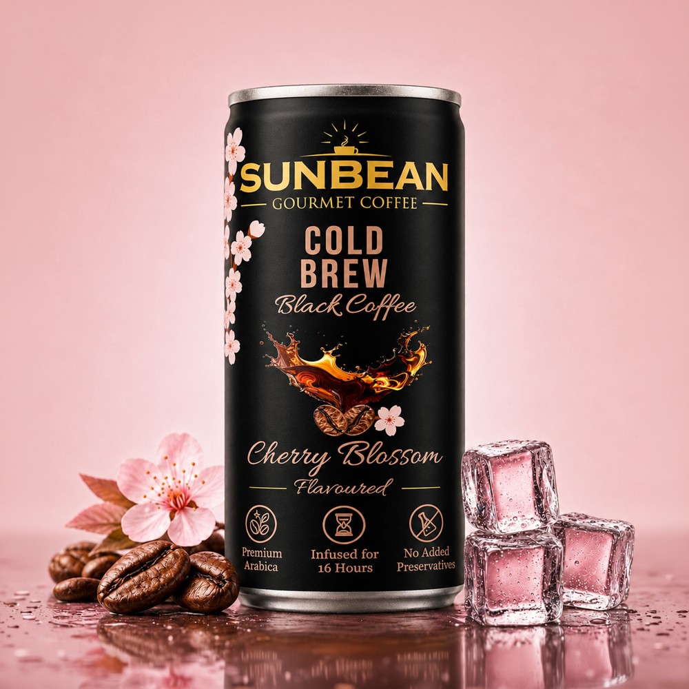 Sunbean Cherry Blossom Black Cold Brew Coffee (Low Calorie)