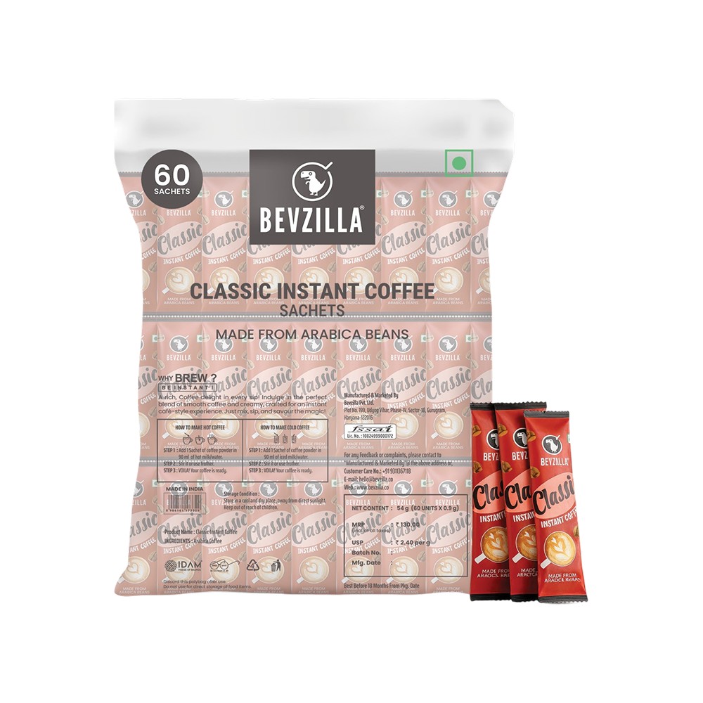 Bevzilla Classic Instant Coffee Powder Sachets