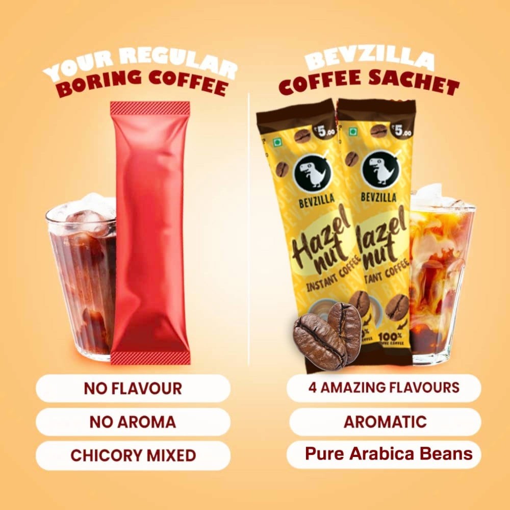 Bevzilla Hazelnut Flavoured Instant Coffee Sachets