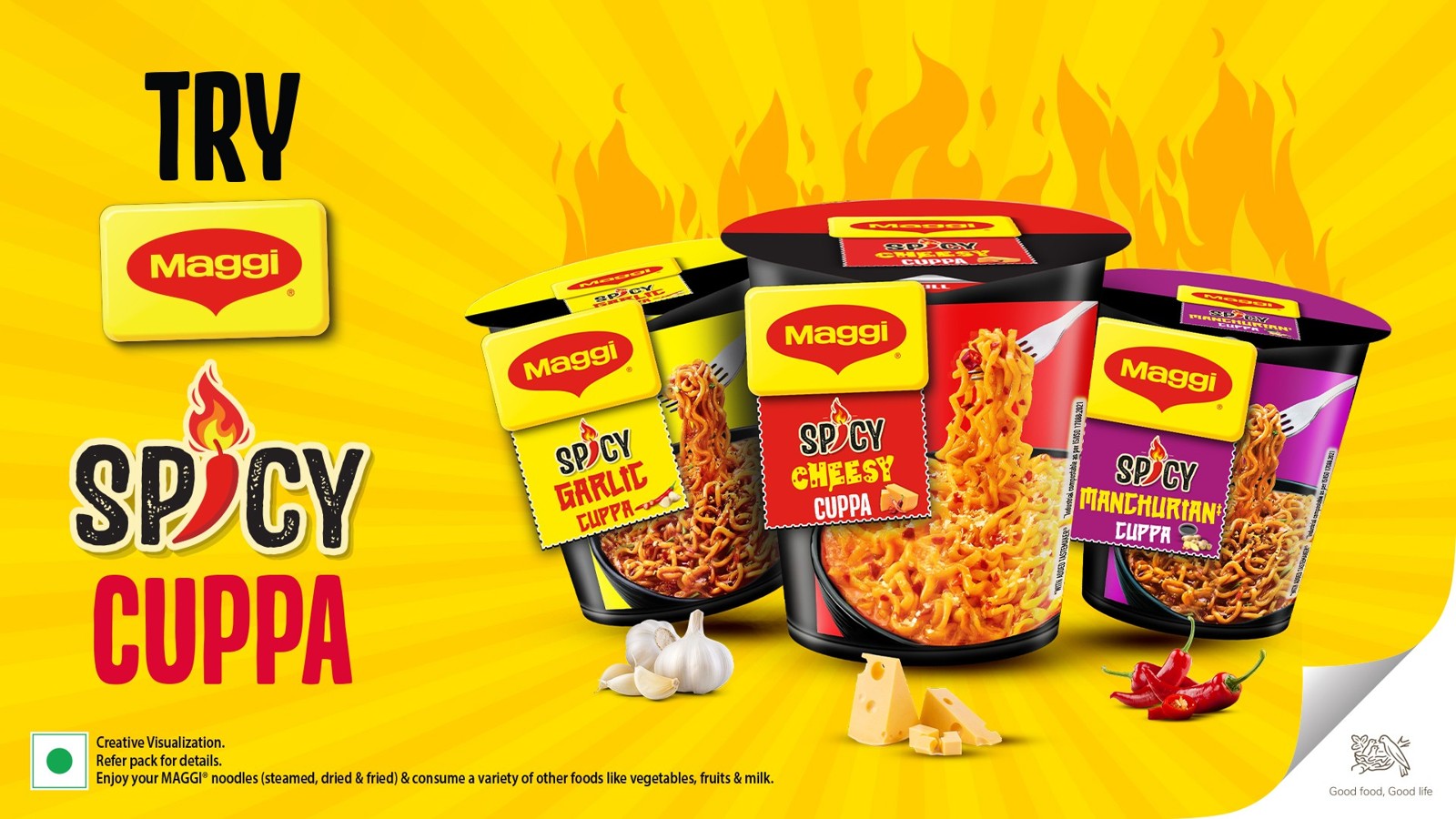 Maggi Spicy Garlic Instant Cup Noodles