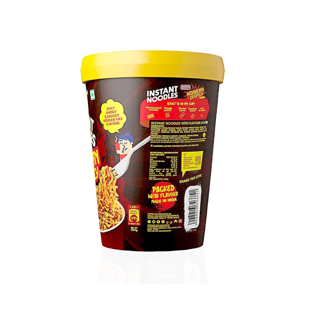 MasterChow Instant Cup Noodles (Korean 2X Spicy Flavour)