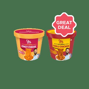 Yu Zingy Cheese Instant Cup Noodles +  Chilli Chicken Instant Cup Noodles Combo
