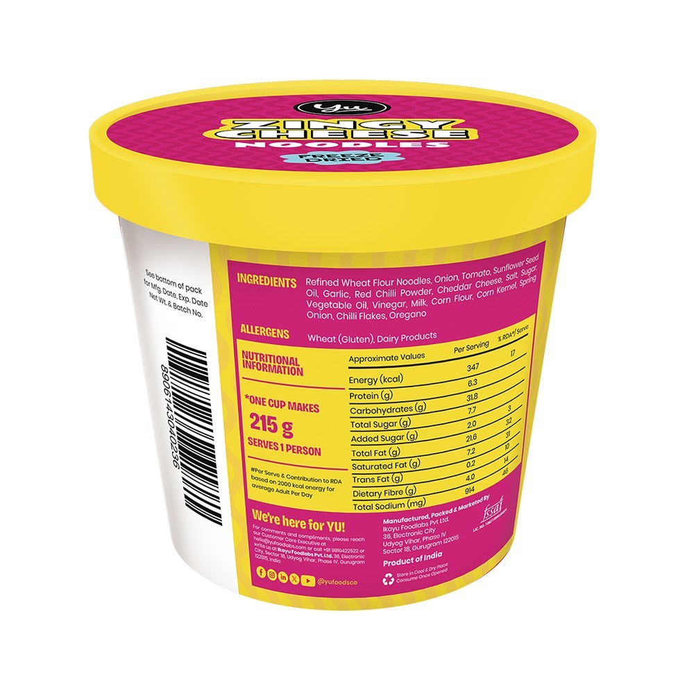 Yu Zingy Cheese Instant Cup Noodles