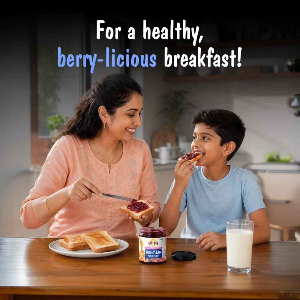 Eatopia Mixed Berry Honey Jam (No Refined Sugar)
