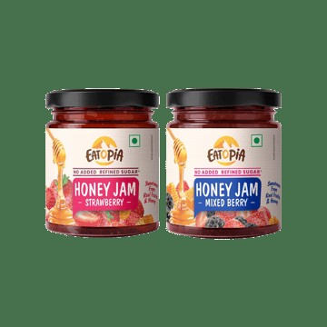 Eatopia Mixedberry & Strawberry Honey Jam