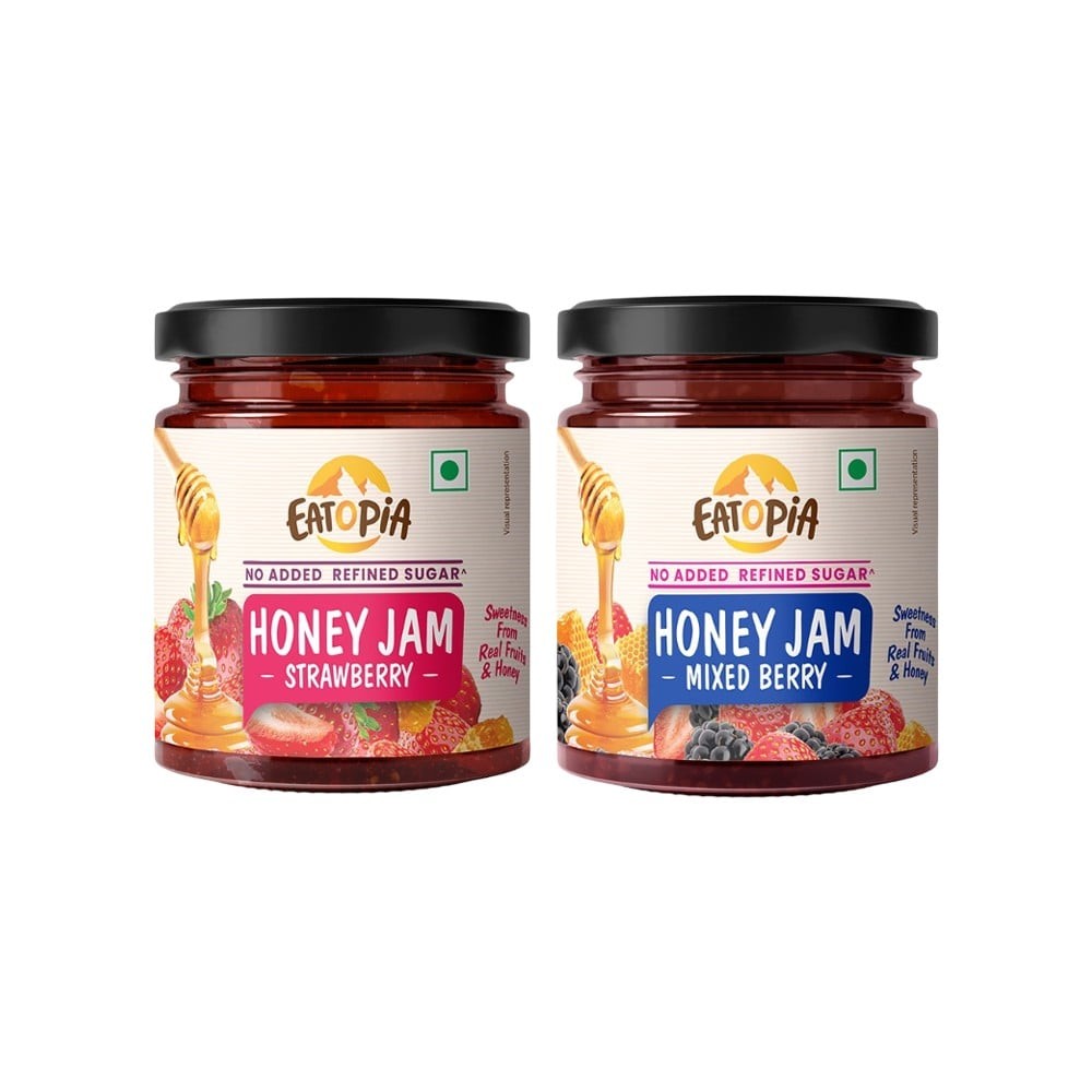 Eatopia Mixedberry & Strawberry Honey Jam