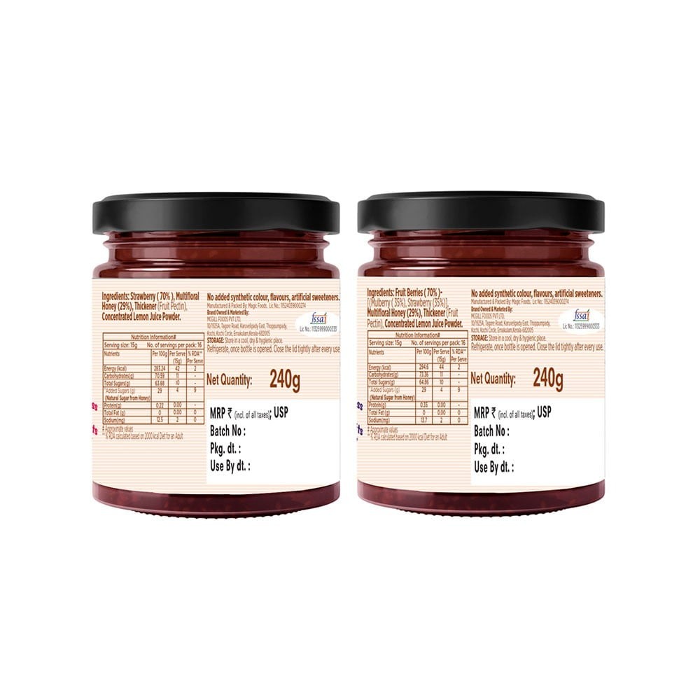 Eatopia Mixedberry & Strawberry Honey Jam