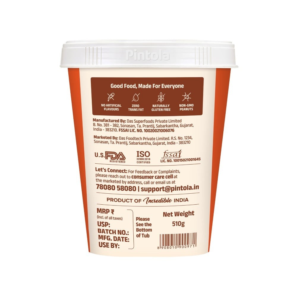 Pintola High Protein Dark Chocolate Crunchy Peanut Butter