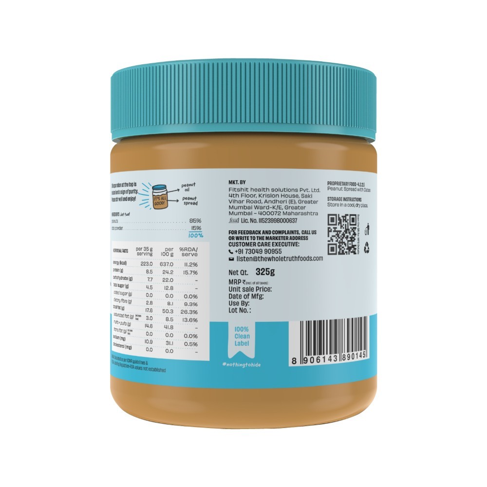 The Whole Truth Sweetened Crunchy Peanut Butter with dates