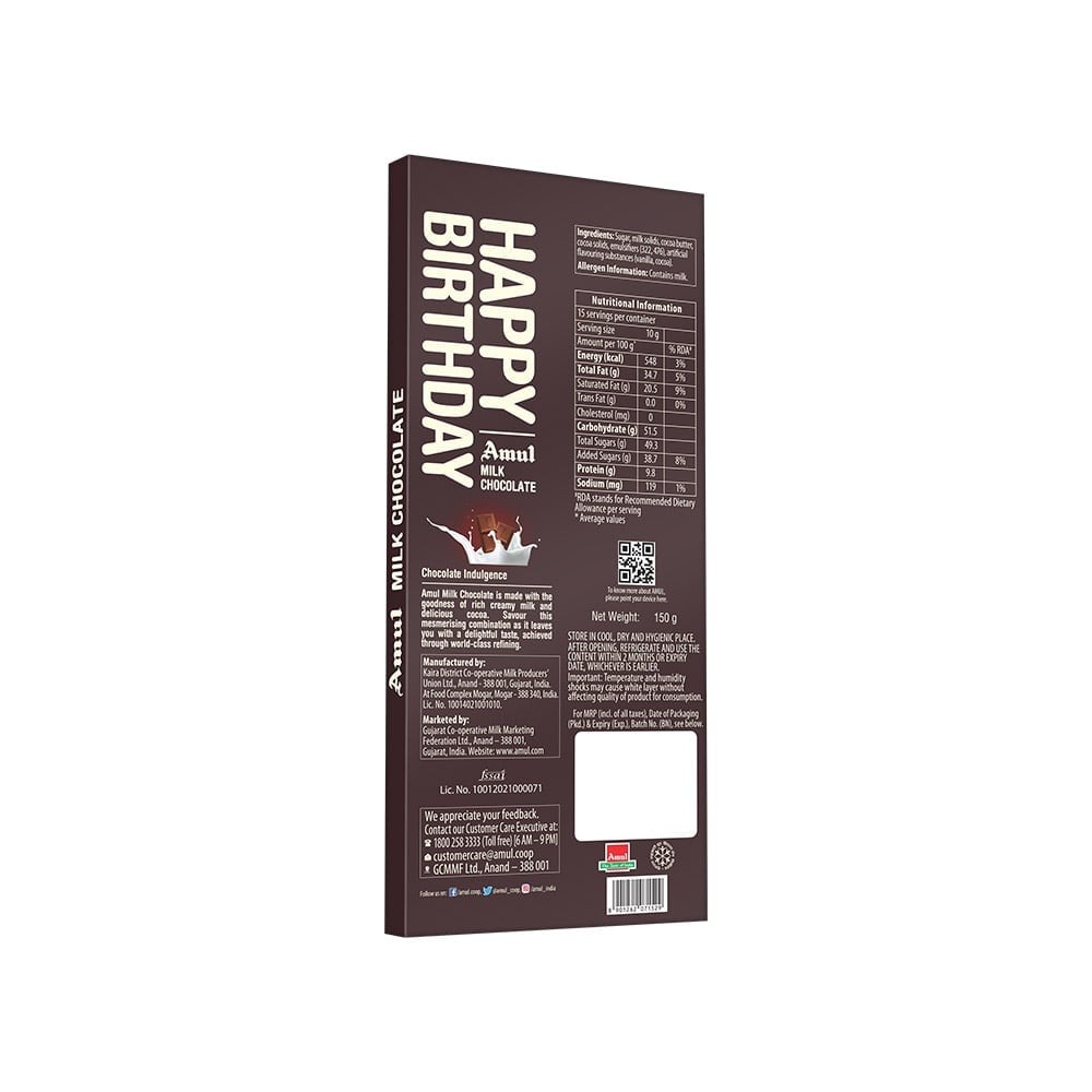 Amul Happy Birthday Milk Chocolate Bar