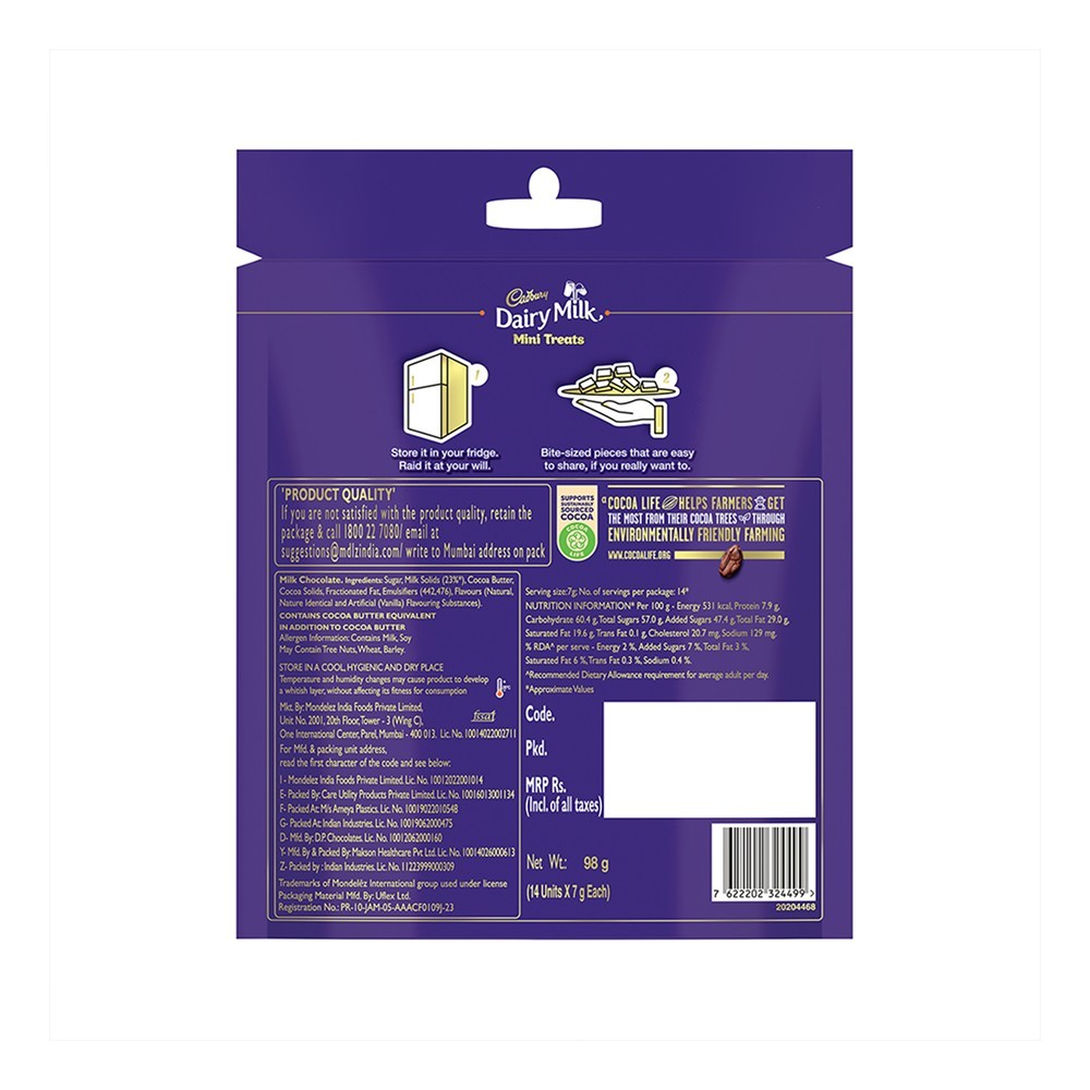 Cadbury Dairy Milk Mini Treats Chocolate Pack