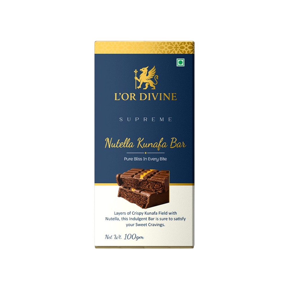 Lor Divine Nutella Kunafa Chocolate Bar