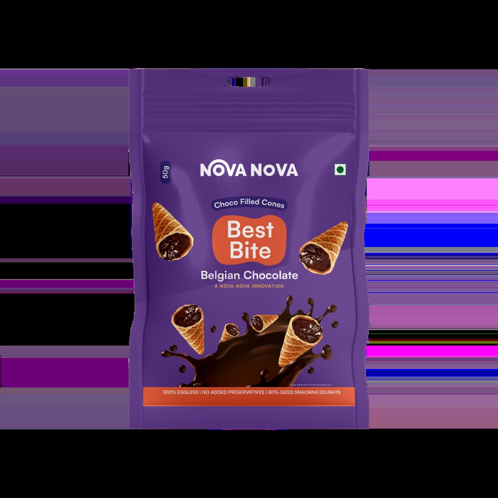 Nova Nova Best Bite Chocolate Filled Waffle Cones - Belgian Chocolate