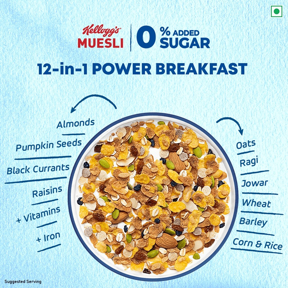 Kellogg's 0% Added Sugar Muesli - Pack of 2