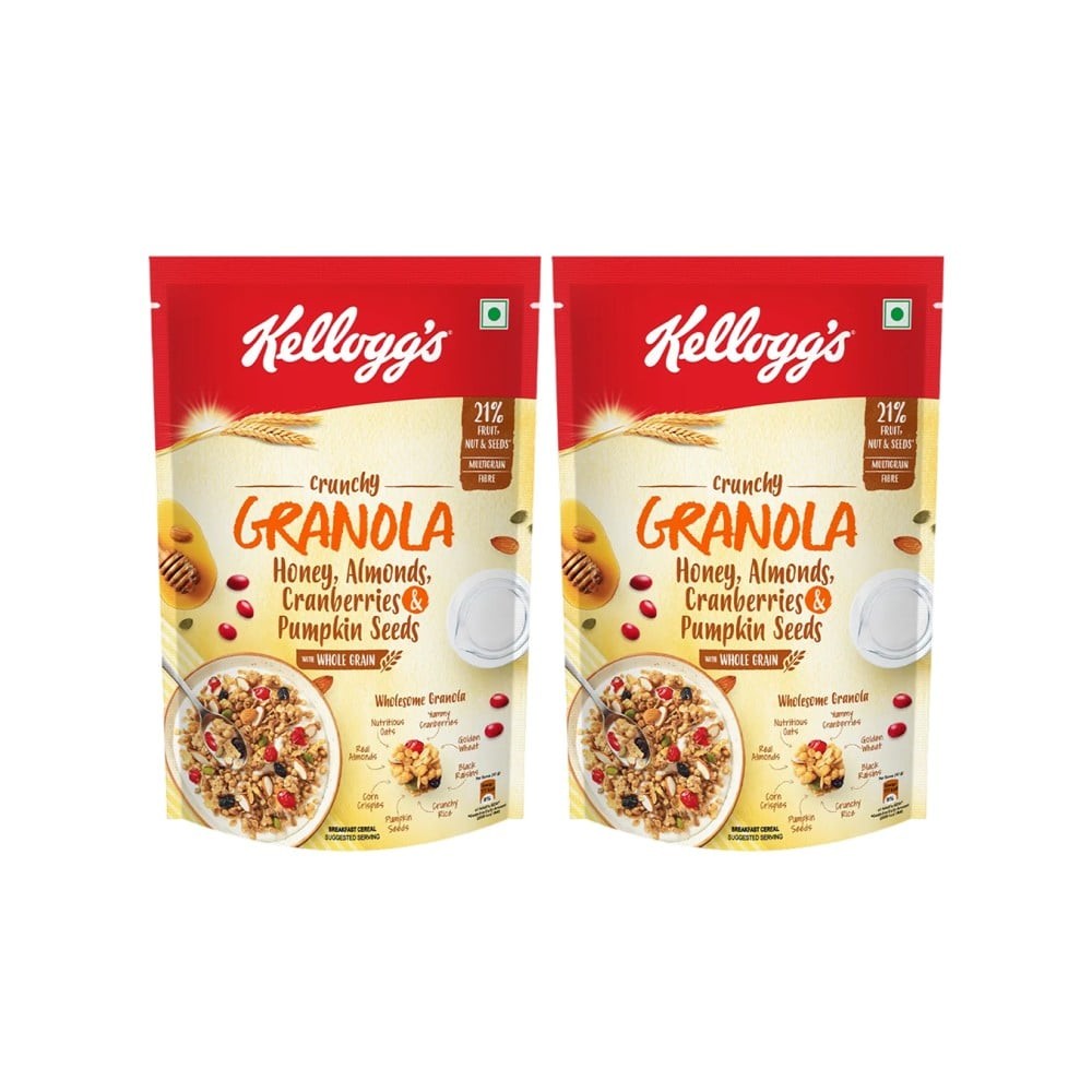 Kellogg's Crunchy Muesli Granola Cereal (Almonds, Strawberries & Pumpkin Seeds) - Pack of 2