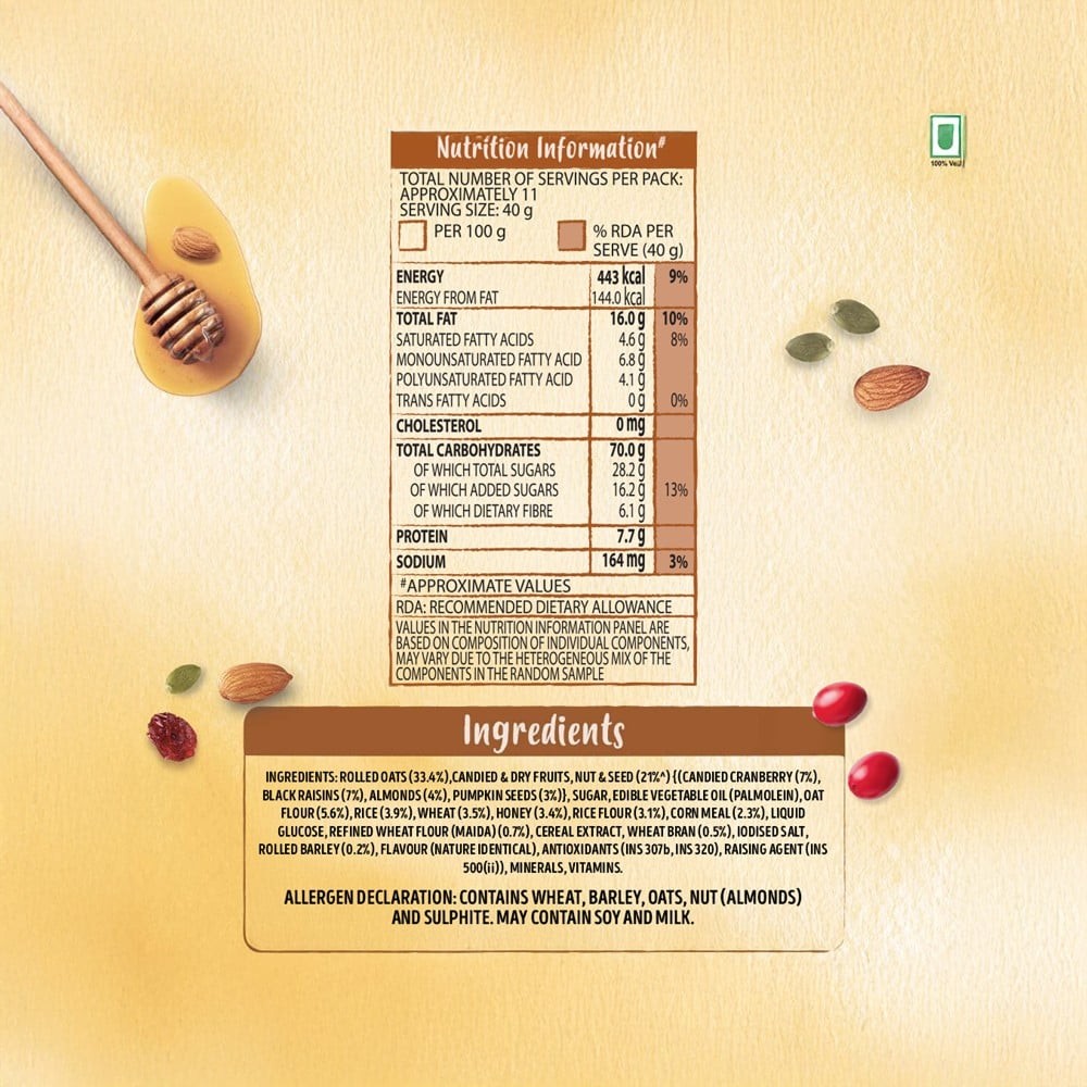 Kellogg's Crunchy Muesli Granola Cereal (Almonds, Strawberries & Pumpkin Seeds)