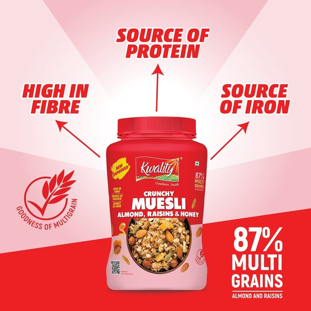 Kwality Crunchy Muesli Almond, Raisins & Honey