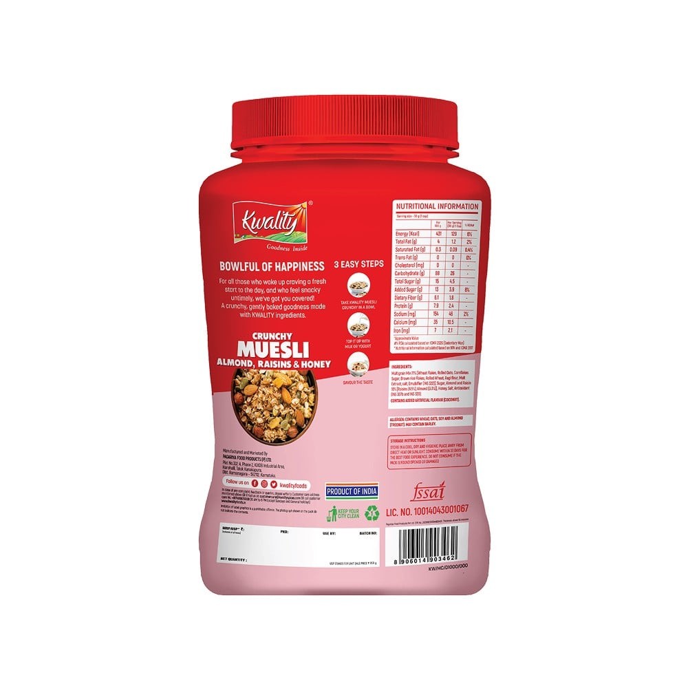 Kwality Crunchy Muesli Almond, Raisins & Honey