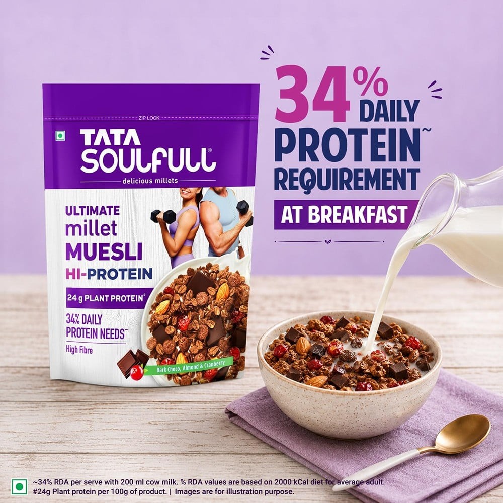 Tata Soulfull Millet Hi Protein Muesli Dark Choco