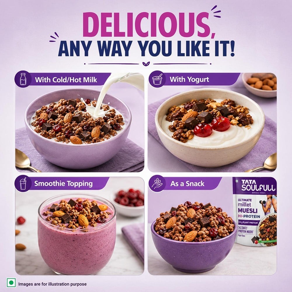Tata Soulfull Millet Hi Protein Muesli Dark Choco