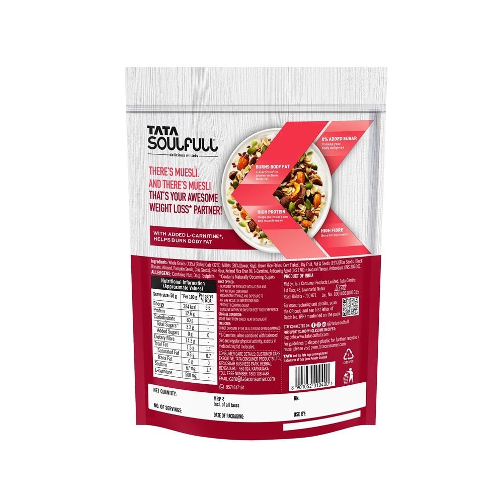 Tata Soulfull Millet Muesli Slimcare with L-Carnitine
