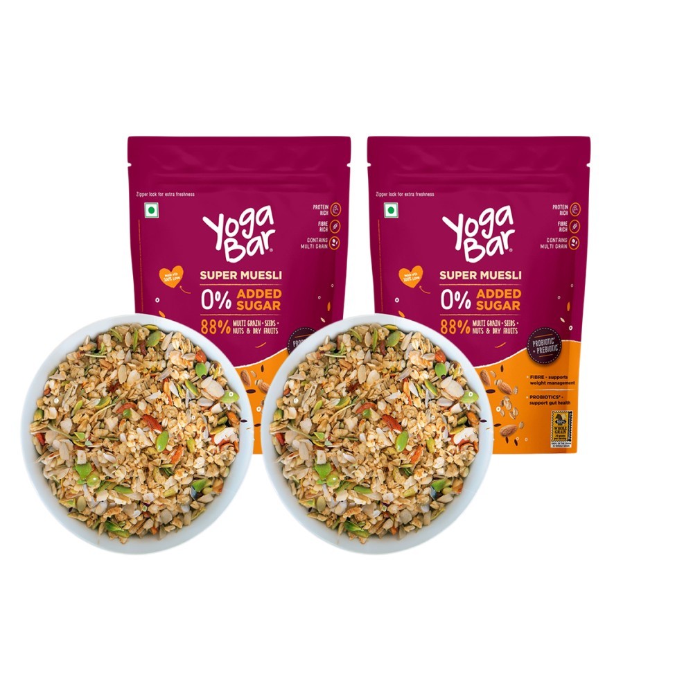 Yoga Bar 0% Added Sugar Super Muesli (400 g) - Pack of 2