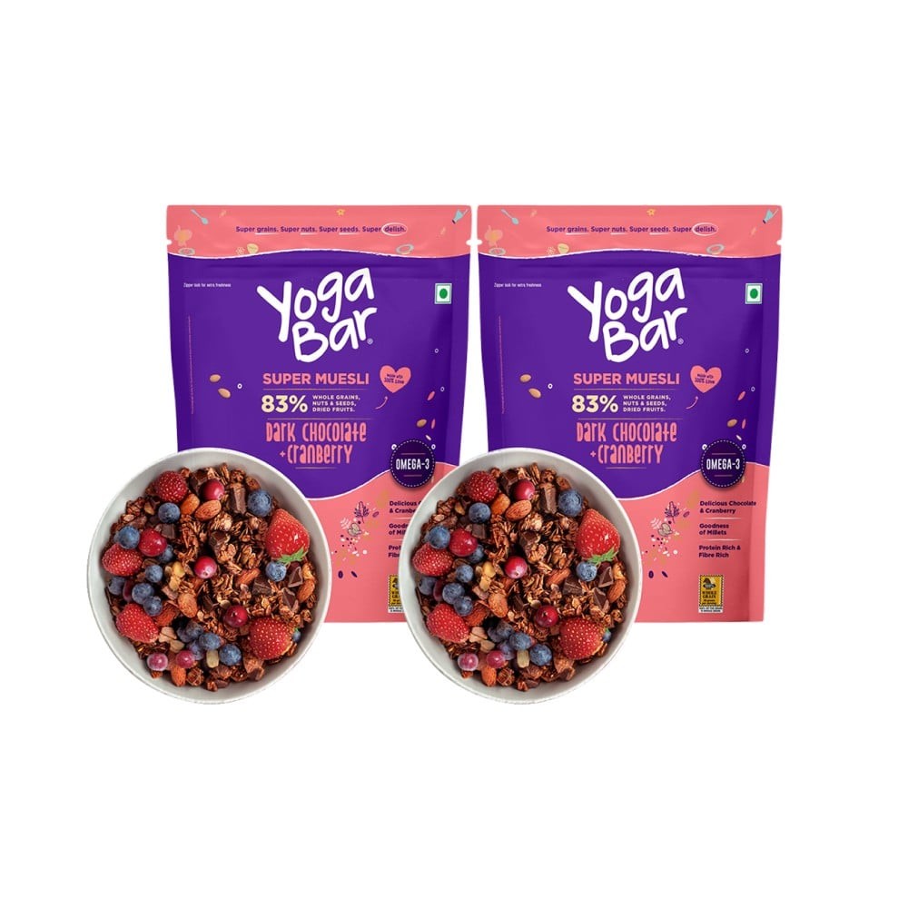 Yoga Bar Chocolate & Cranberry Super Muesli - Pack of 2