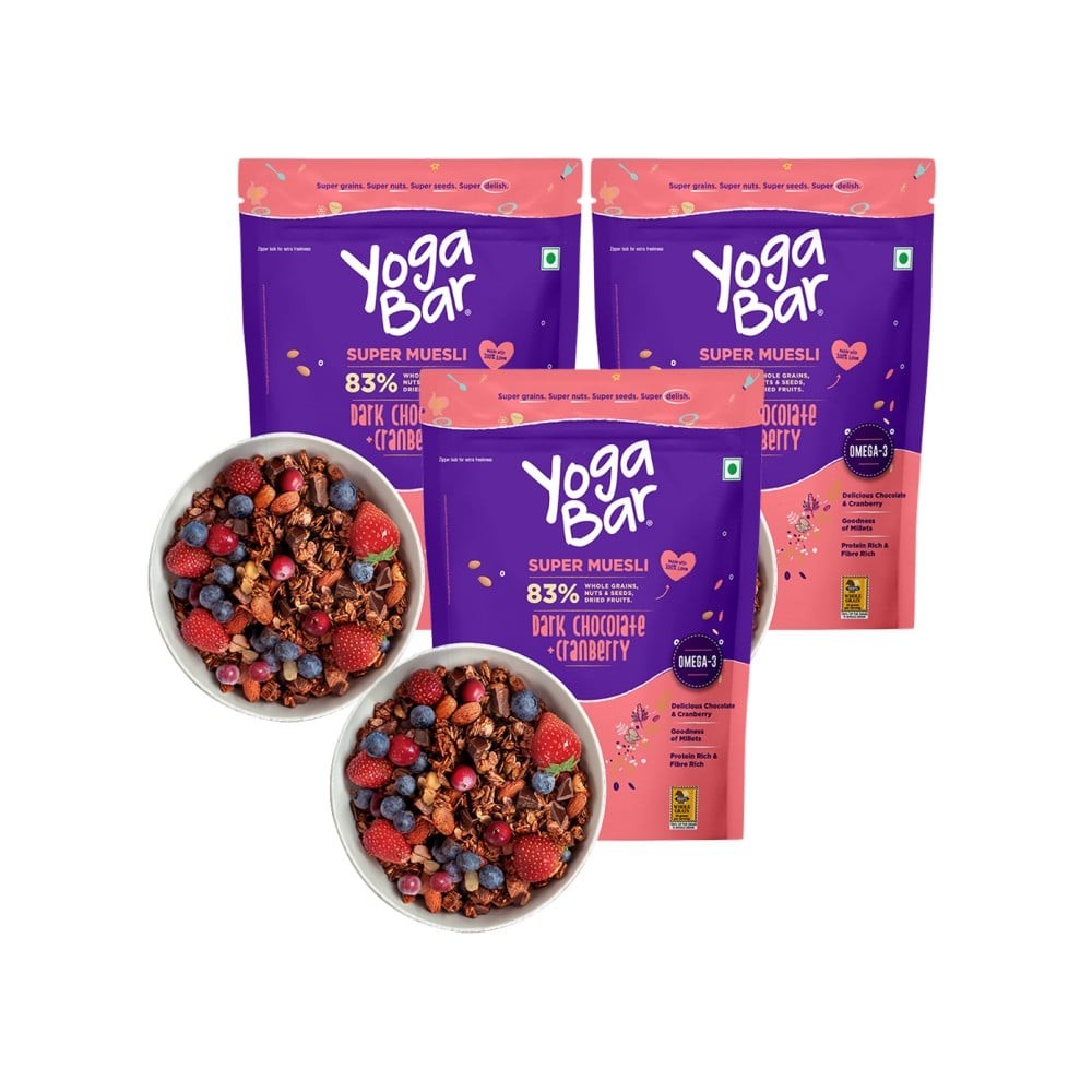 Yoga Bar Chocolate & Cranberry Super Muesli - Pack of 3