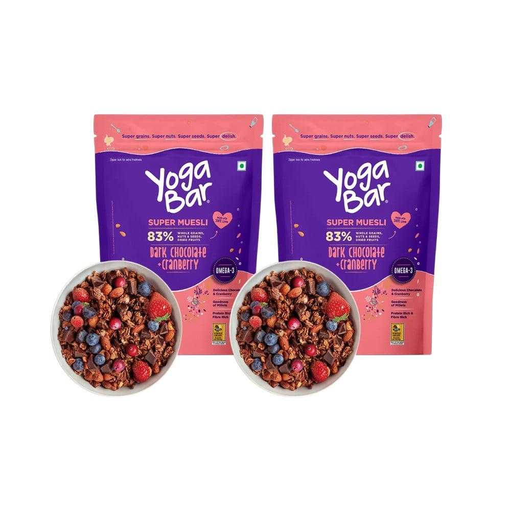 Yoga Bar Dark Chocolate & Cranberry Muesli - Pack of 2