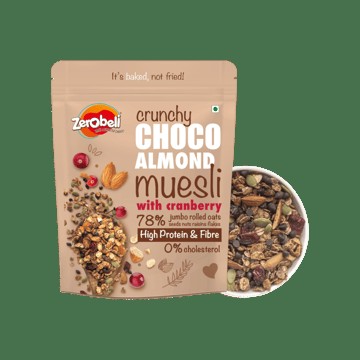 Zerobeli Crunchy Choco Almond Muesli with Cranberry