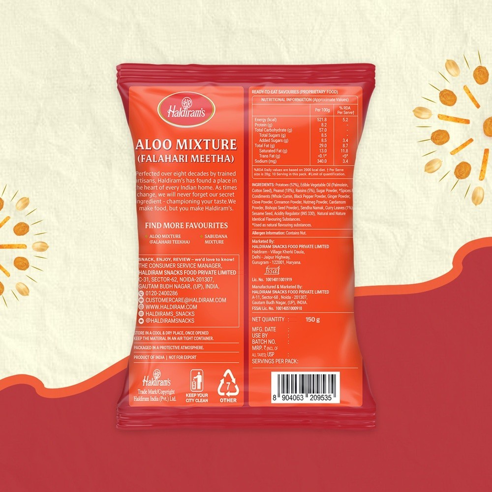 Haldiram's Falhari Meetha Aloo Mixture Namkeen