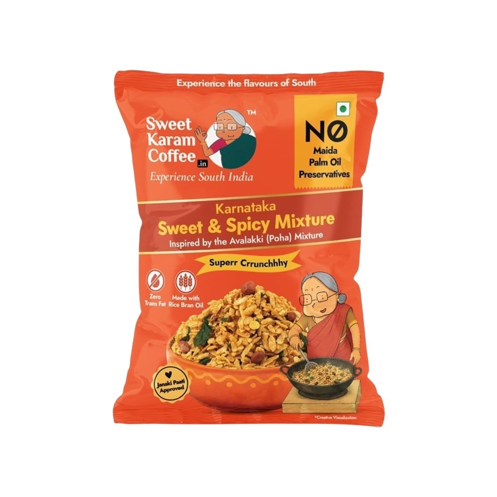 Sweet Karam Coffee Karnataka Sweet & Spicy Mixture Namkeen (Avalakki Mixture)