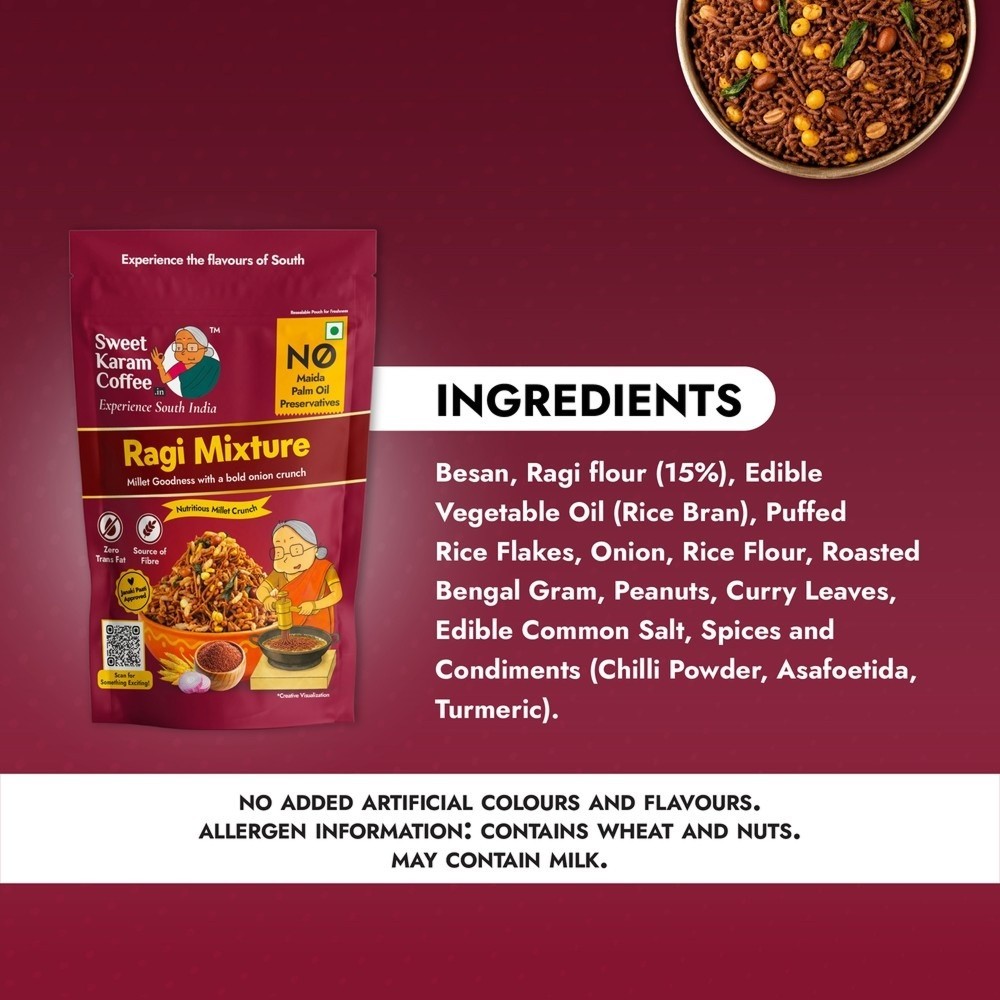 Sweet Karam Coffee Ragi Onion Mixture Namkeen