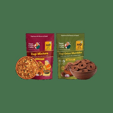Sweet Karam Coffee Ragi Onion Murukku Chakli/Crisp +  Ragi Onion Mixture Namkeen Combo