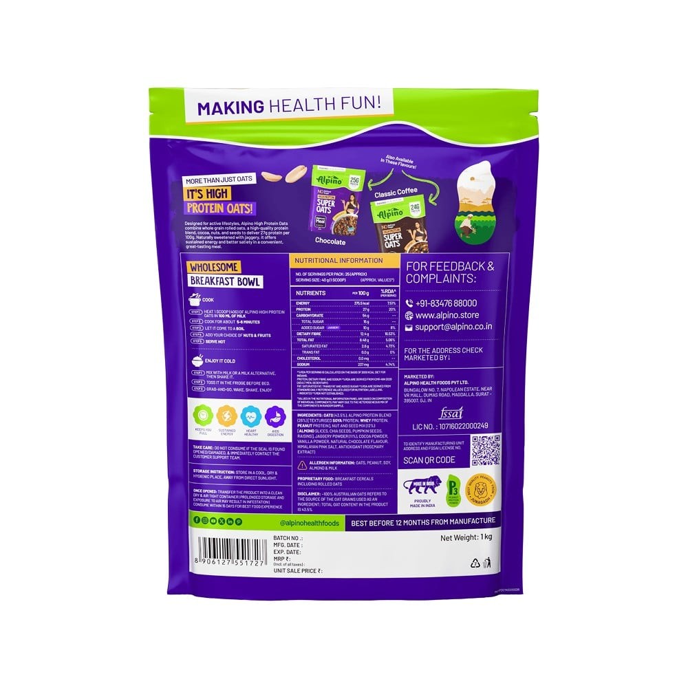 Alpino High Protein Dark Chocolate Oats