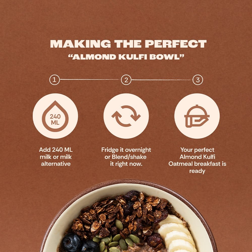 GOAT Life High Protein Overnight Instant Oats Almond Kulfi - Pack of 2