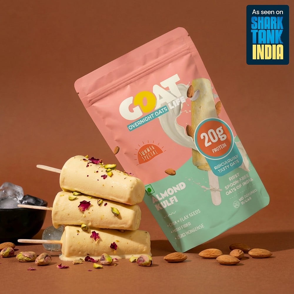 GOAT Life High Protein Overnight Instant Oats Almond Kulfi
