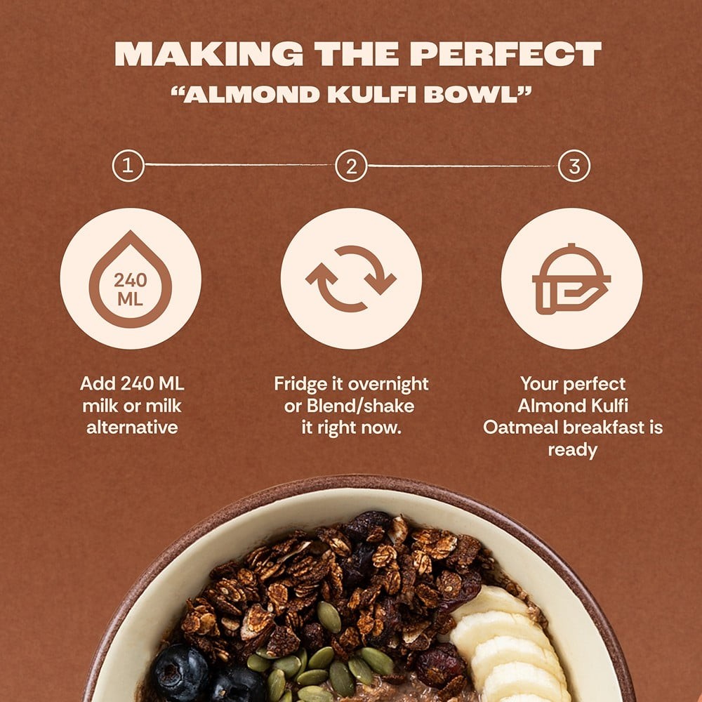 GOAT Life High Protein Overnight Instant Oats Almond Kulfi