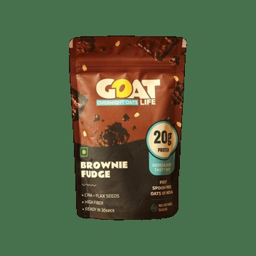 GOAT Life High Protein Overnight Instant Oats Brownie Fudge