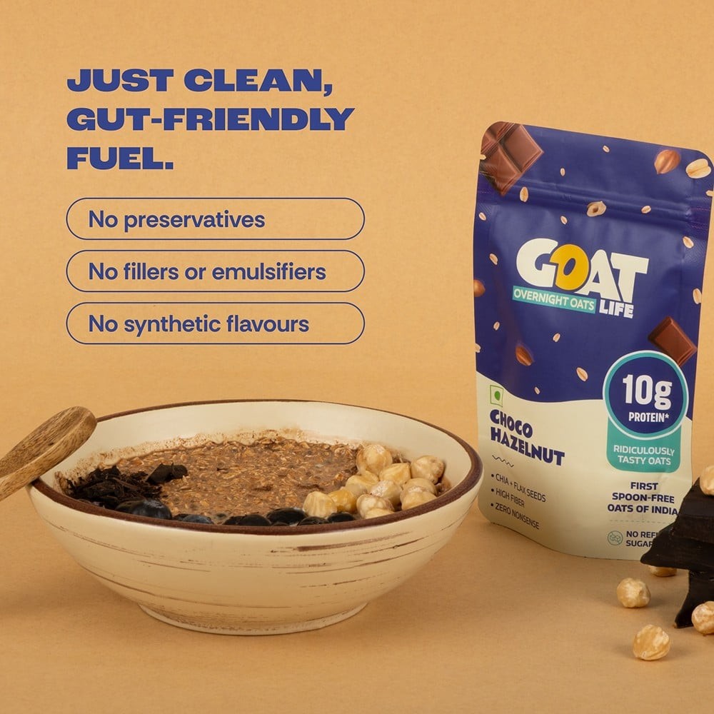 GOAT Life High Protein Overnight Instant Oats Choco Hazelnut