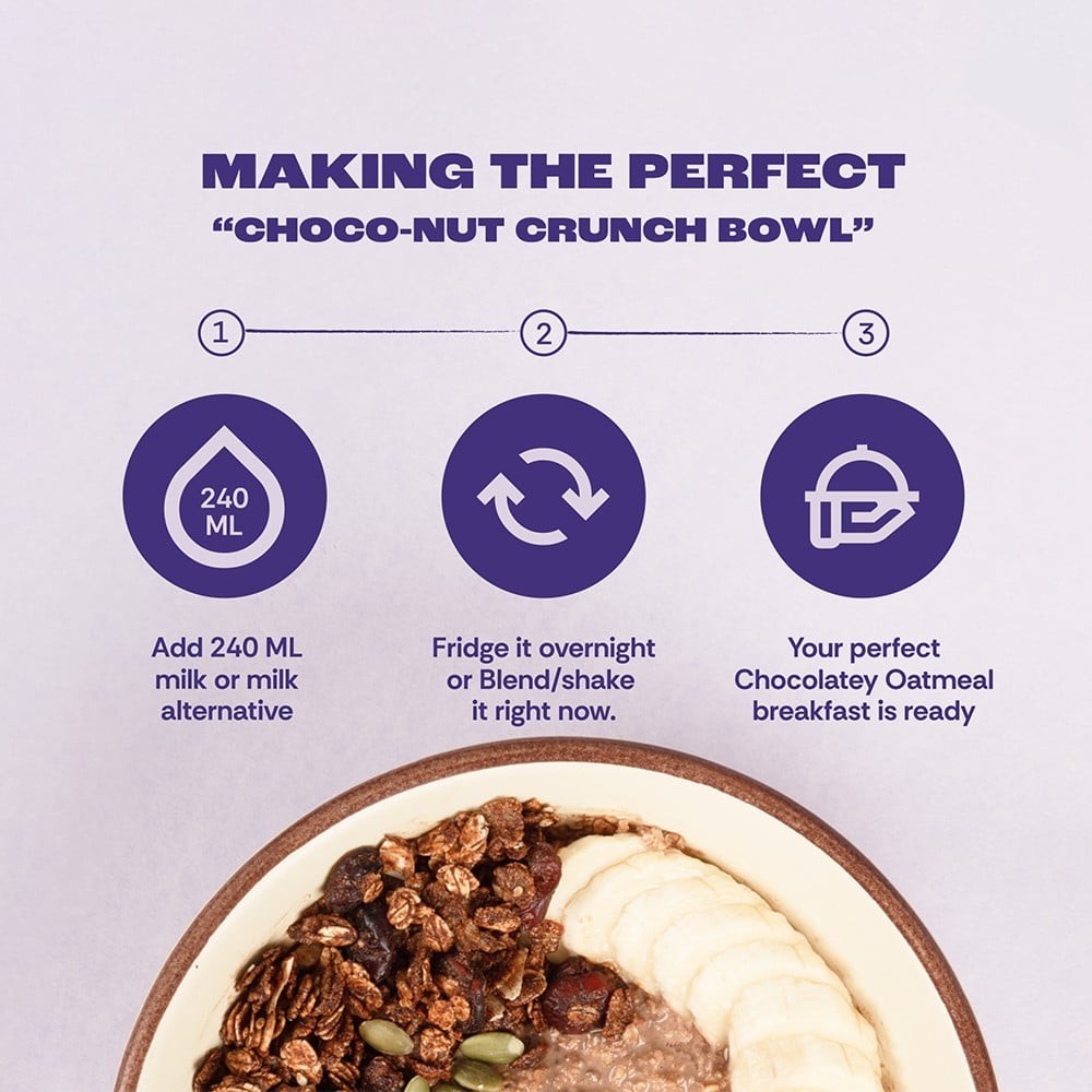 GOAT Life High Protein Overnight Instant Oats Choco-Nut Crunch - Pack of 2