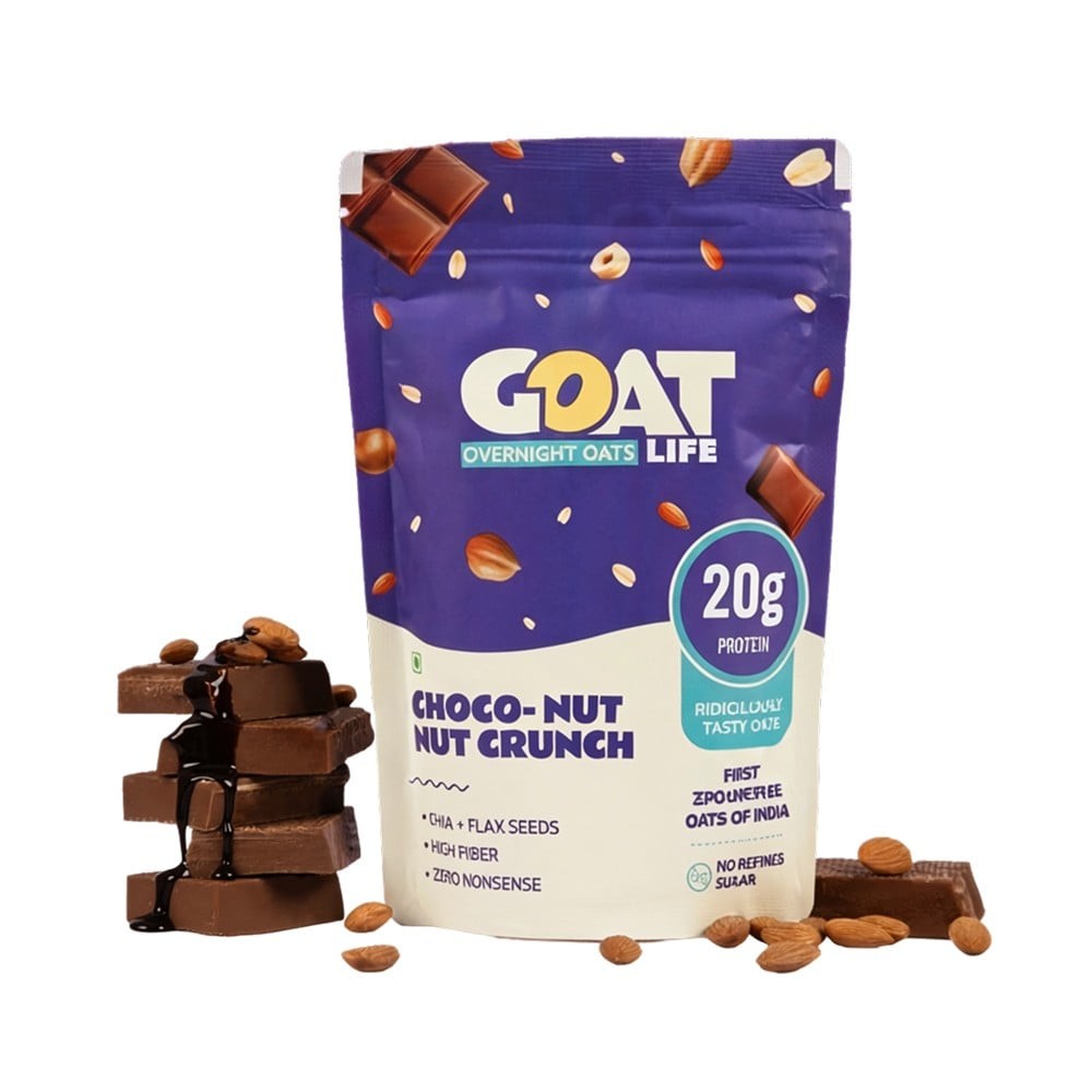 GOAT Life High Protein Overnight Instant Oats Choco-Nut Crunch