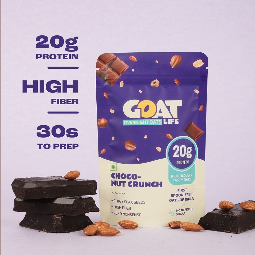 GOAT Life High Protein Overnight Instant Oats Choco-Nut Crunch