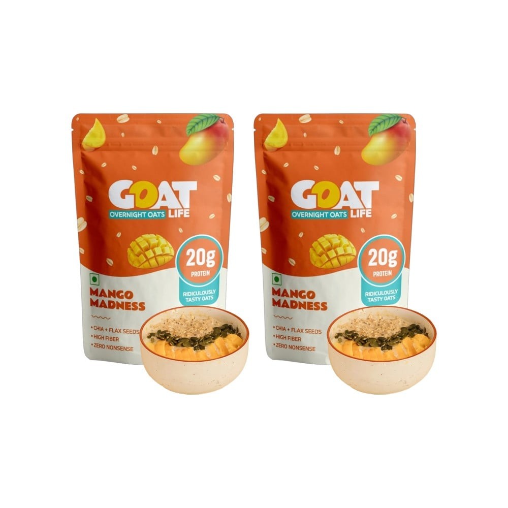 GOAT Life High Protein Overnight Instant Oats Mango Madness - Pack of 2