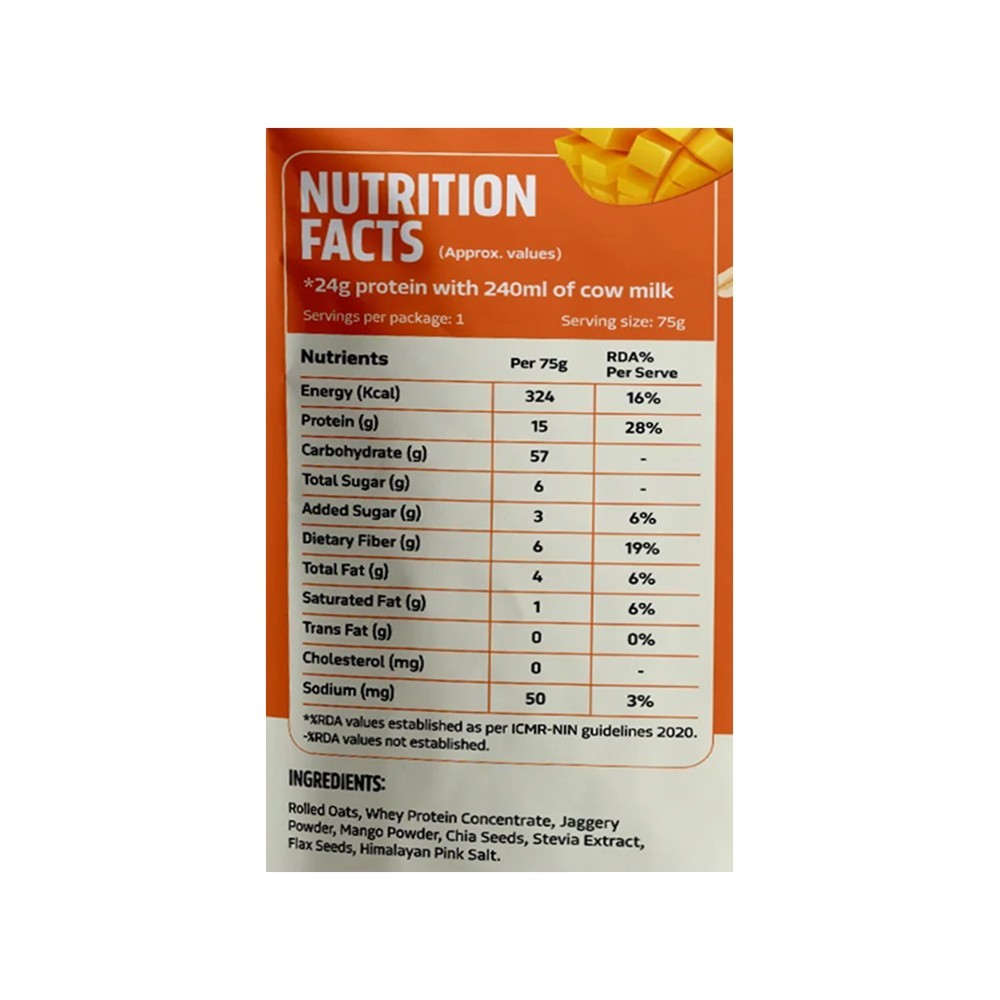 GOAT Life High Protein Overnight Instant Oats Mango Madness - Pack of 2