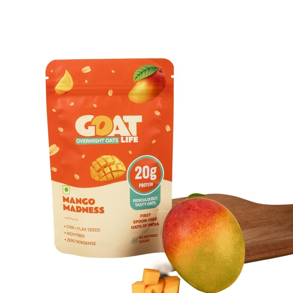 GOAT Life High Protein Overnight Instant Oats Mango Madness