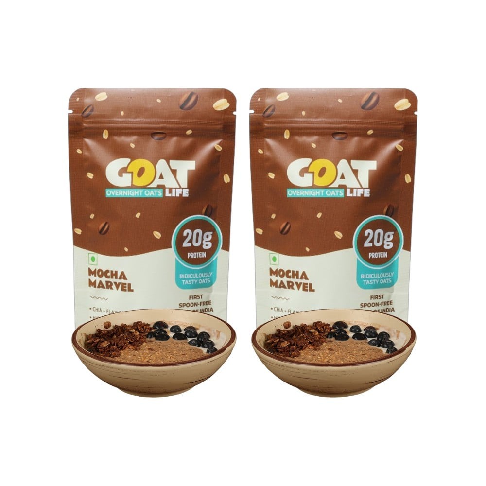 GOAT Life High Protein Overnight Instant Oats Mocha Marvel - Pack of 2